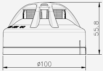 JTY-GM-TX3100點(diǎn)型光電感煙火災(zāi)探測器外形及尺寸示意圖