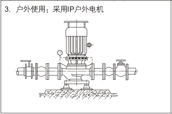 消防泵安裝示意圖-戶外使用，采用IP戶外電機